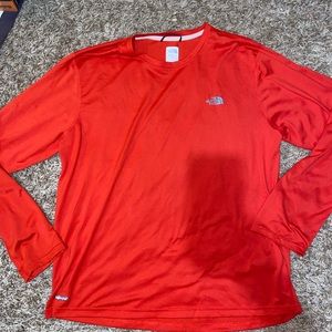 Orange Red Long Sleeve The North Face Shirt